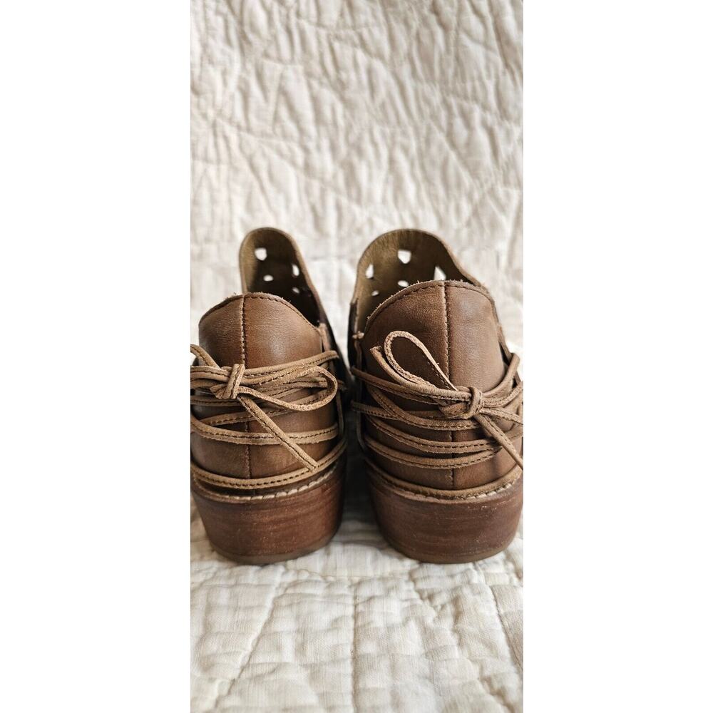 Anthropologie‎ Musse & Cloud Western Perforated Leather Womens 7 Boots Booties - Picture 4 of 7